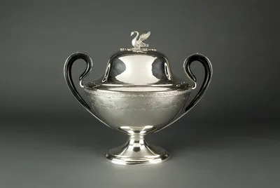 Empire silver tureen w/swan — image 21