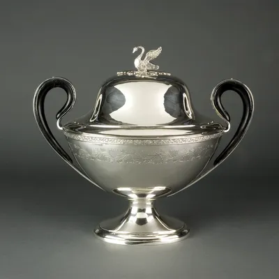 Empire silver tureen w/swan — image 126