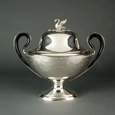 Empire silver tureen w/swan — image 6