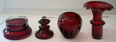 Bohemian Ruby Glass Vase — image 8